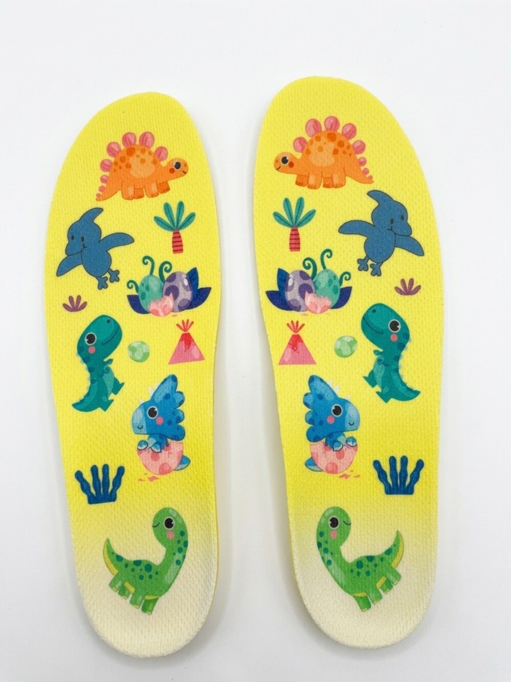 Big Kid Shoe Insoles Size 3-5 Yellow Dinosaur Print Soft Cushioned